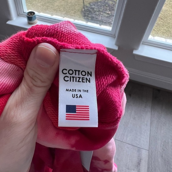 Cotton Citizen Milan Tie Dye Crop Sweatshirt in Poppy Blast Size XS - Picture 5 of 7